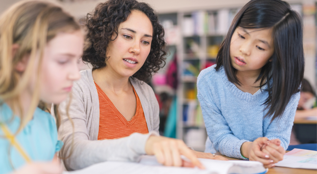 Substitute teacher with students.