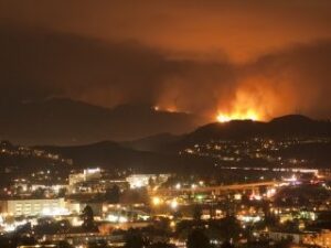 view of California wildfires